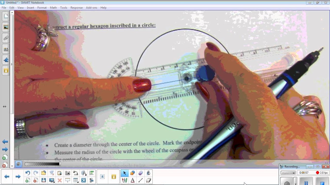 11 Regular Hexagon inscribed in a circle Construction