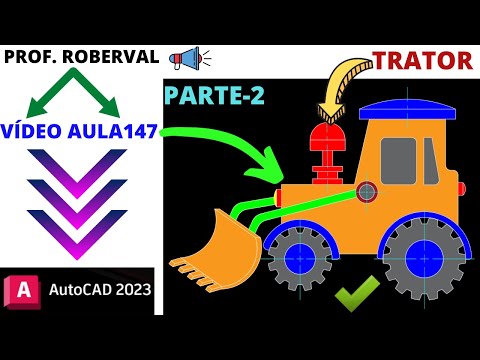 Aula 147 - Desenho do Trator em 2D (Parte 2)no AutoCAD 2023
