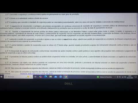Lei N 12.016/ 2009- Mandado de segurança individual e coletivo em áudio.