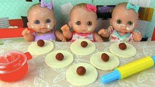 Куклы Пупсики Кушают Пельмени Играем Лепим Пластилин Плей До Еда из пластилина Игрушки Для детей