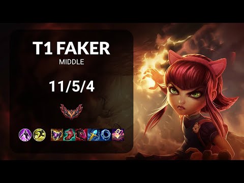 T1 Faker Annie vs Jayce MIDDLE - KR GRANDMASTER Patch 15.9