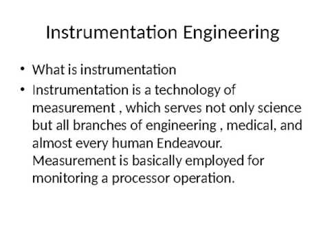 Instrumentation Engineering PPT V01