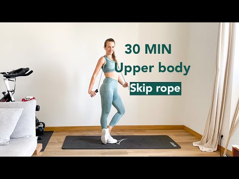 30 Min Fat Burning, Cardio Jumping Rope Workout, Upper Body Focus, At Home Workout