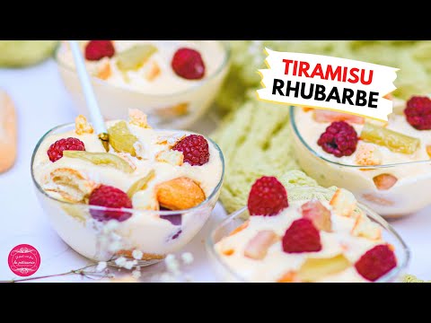 Rhubarb, raspberry and verbena tiramisu