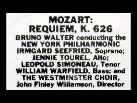 Mozart / Bruno Walter. 1956: Requiem - Hostias; Sanctus; Benedictus- Warfield, Simoneau