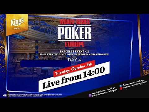 🏆€10,350 WSOPE MAIN EVENT NLH European Championship - Day 4 👑