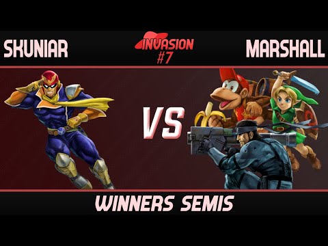 evil | skuniar (Captain Falcon) vs Marshall (Snake, Young Link, Diddy) - Invasion #7 Winners Semis