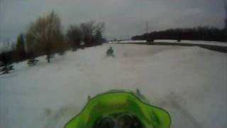 preview picture of video 'POV snowmobile video ditchbanging--I broke something'
