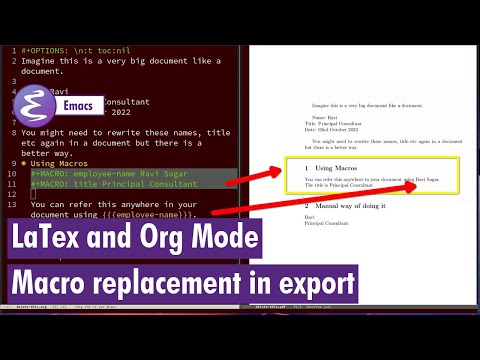 Org mode - Macro replacement, variables in org files