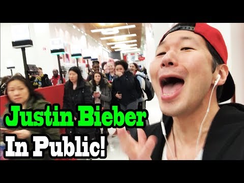 SINGING IN PUBLIC - JUSTIN BIEBER