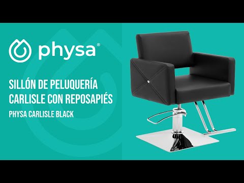 vídeo - Sillón de peluquería Carlisle con reposapiés - altura del asiento 45 - 55 cm - 150 kg - negro
