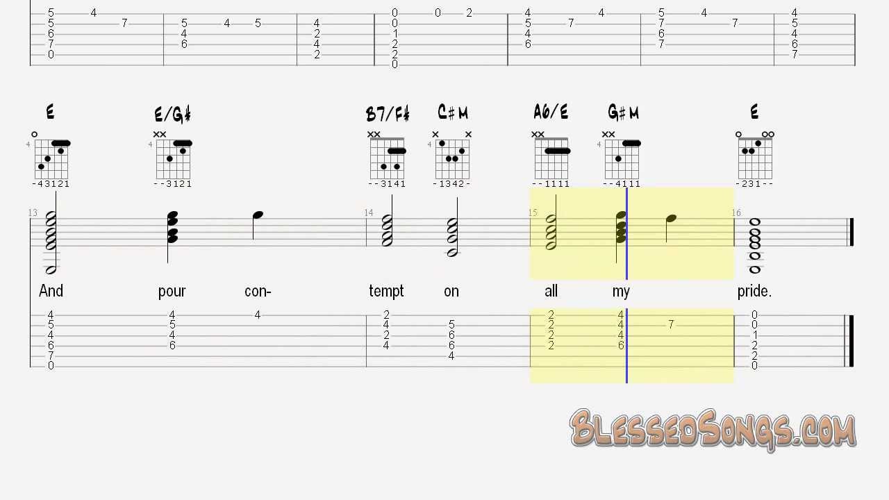 Watch video When I Survey the Wondrous Cross - Solo Guitar Lesson - tablature and chords Now When I Survey the Wondrous Cross - Solo Guitar Lesson - tablature and chords