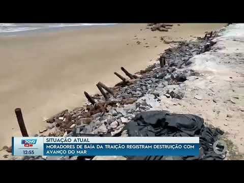 Moradores de Baía da Traição registram destruição com avanço do mar - O Povo na TV