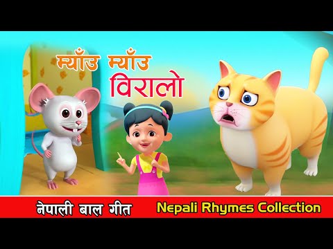 Meow Meow Biralo || म्याउ म्याउ बिरालाे || Nepali Rhymes Collection | लोक प्रिय नेपाली बाल गीत
