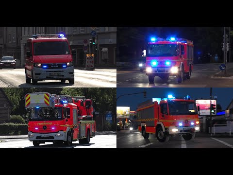 [Verkehrsunfall Kellerbrand & Löschhilfe!] Einsatzfahrten Freiwillige Feuerwehr Pinneberg