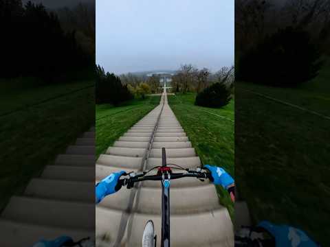Bombing The Longest Scariest Stairset In The World! 😳🫣 #mtb #fyp
