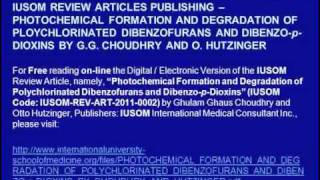 preview picture of video 'PHOTOCHEMICAL FORMATION AND DEGRADATION OF PLOYCHLORINATED DIBENZOFURANS AND DIBENZO-p-DIOXINS'