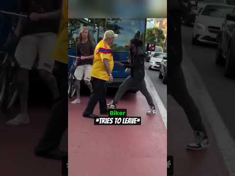 Karen Gets Humbled By Passerby For Trying To Steal A Bike #shorts