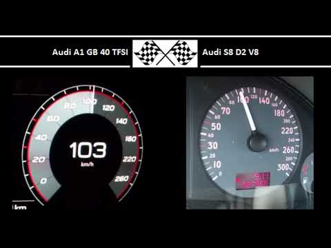 Audi A1 GB 40 TFSI VS. Audi S8 D2 V8 - Acceleration 0-100km/h