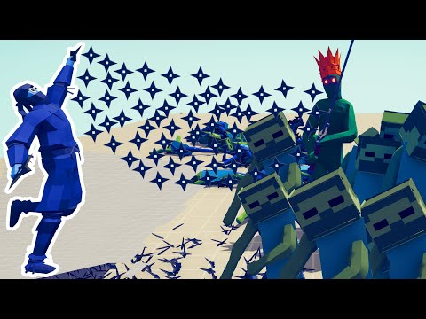 5x MINECRAFT ZOMBIES and KING vs EVERY GOD | Totally Accurate Battle Simulator - TABS