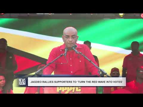JAGDEO RALLIES SUPPORTERS TO ‘TURN THE RED WAVE INTO VOTES’