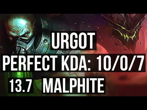 URGOT vs MALPHITE (TOP) | 10/0/7, Legendary, 700+ games, 1.3M mastery | KR Master | 13.7