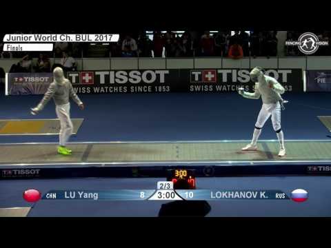 FE M S Individual Juniors Plovdiv BUL World Championships 2017 Final podium LOKHANOV RUS vs LU CHN