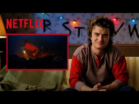 Joe Keery Loved Getting Pulled Through the Water Gate | Stranger Things | Netflix