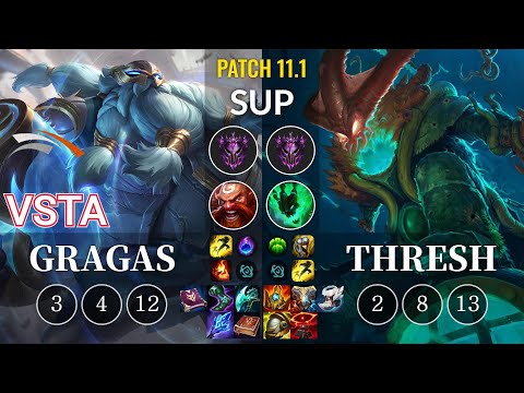 HLE Vsta Gragas vs Thresh Sup - KR Patch 11.1