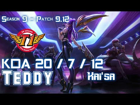SKT T1 Teddy KAI'SA vs EZREAL ADC - Patch 9.12 KR Ranked
