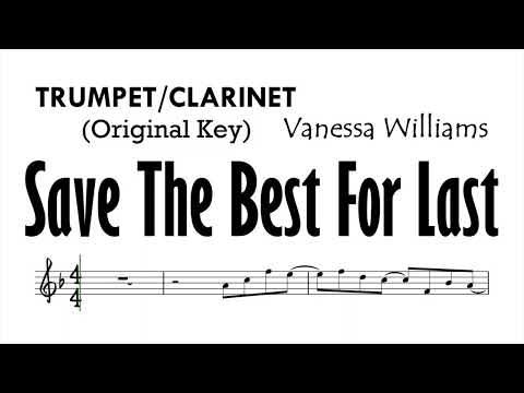 Save The Best For Last Trumpet Clarinet Vanessa Williams Sheet Backing Track Play Along Partitura