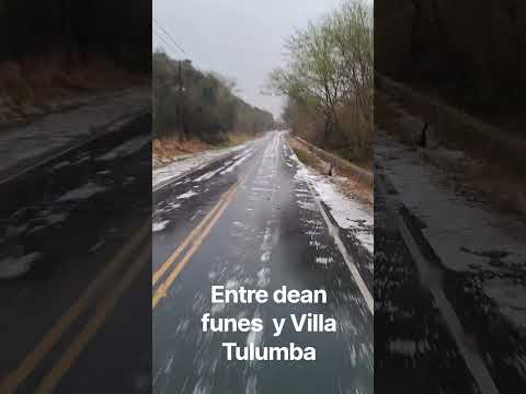 Granizo hoy pasando dean funes  antes de llegar a Villa tulumba  31/8/26