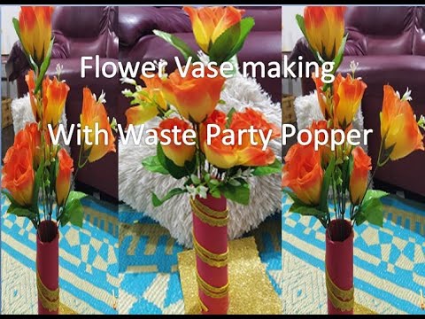 Flower Vase Making with Waste Party Popper - By Rida Shasmeen