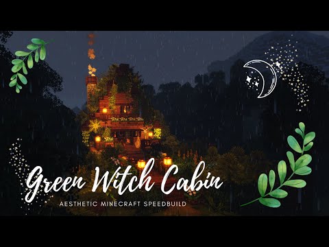 Aesthetic Minecraft 🍄🌿🌲 | Speedbuild | Green Witches A-Frame House | Cottagecore |