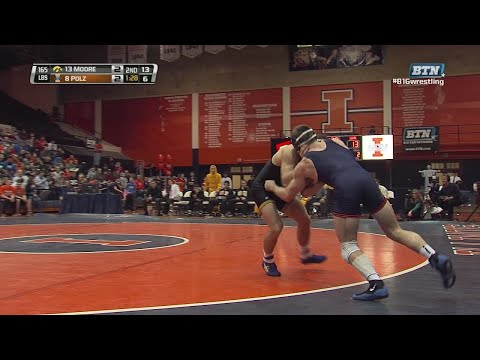 Big Ten Rewind: 2013 Wrestling - 165 LBs - Iowa's Nick Moore vs. Illinois' Congrad Polz