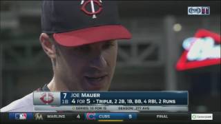 Mauer: 'I had a couple of good pitches to hit, and I didn't miss them.'