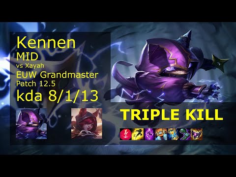Kennen vs Xayah Mid - EUW 8/1/13 Patch 12.5 Gameplay