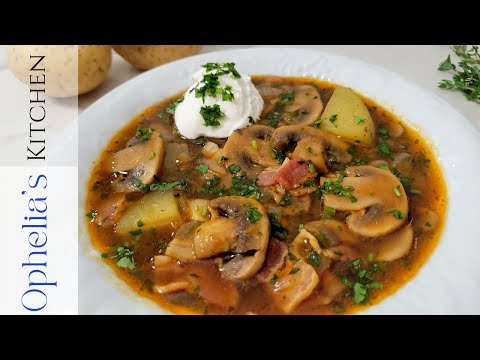 Croatian Mushroom and Bacon Soup (Juha od gljiva i slanine) | Gluten Free and Dairy Free