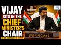 Tamil Nadu CM C Joseph Vijay Sits In The Chief Minister S Chair At The Secretariat In Chennai