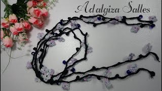 DIY - Passo a passo Colar / Bijuteria em Crochê decorado com olho grego