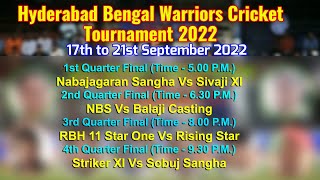 Hyderabad Bengali Warriors Cricket Tournament 2022, Day 3