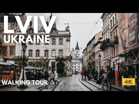 LVIV - UKRAINE | Walking Tour | 60 fps - 4K - December 2023