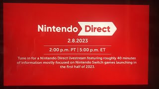 Nintendo direct 2/8/23 reaction video