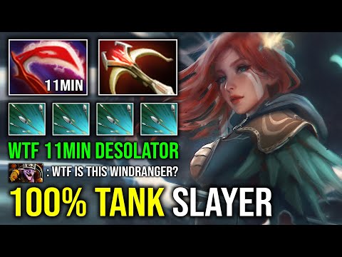 WTF 100% TANK SLAYER 11Min Desolator Max Armor Reduct 1 Focus = 1 Delete Windranger Dota 2