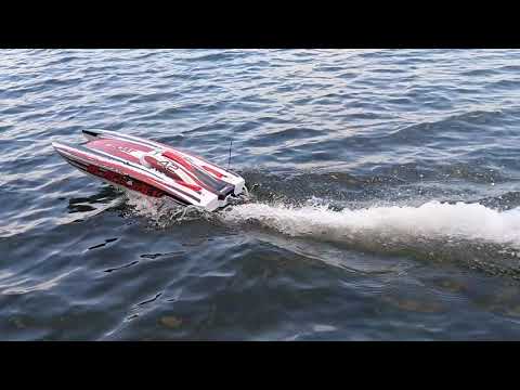Blackjack 42 " Erste Testfahrt mit nur 6S 12000mAh Proboat welliger See Katamaran Rennboot Stock RC