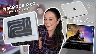 I GOT A NEW MACBOOK PRO (APPLE M4 PRO CHIP)!! 💻✨ | cozy unboxing, set up & customization