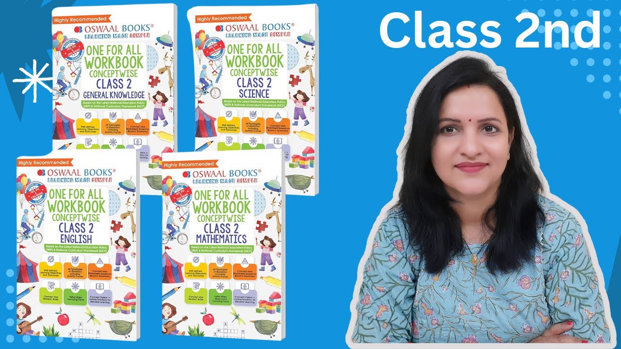 Oswaal One For All Workbook Class 2 English, Math, Science & General Knowledge (Set of 4 Books)