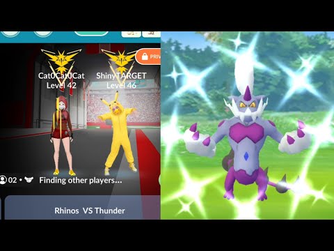 THERIAN THUNDURUS DUO WITH RHINOS AND CATCHING ✨✨✨SHINY✨✨✨ THUNDURUS AFTER 1 RAID IN POKÉMON GO
