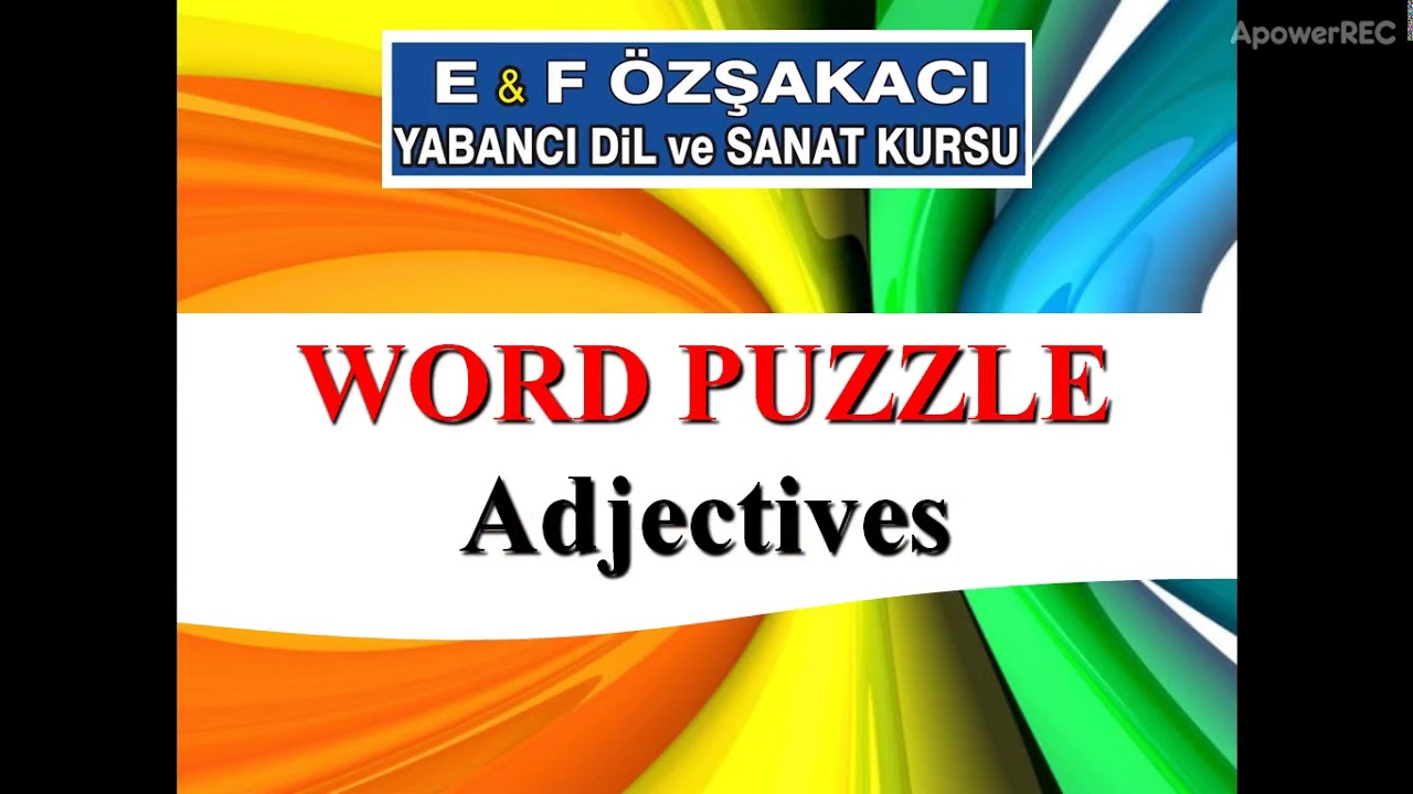 Word Puzzle - Adjectives