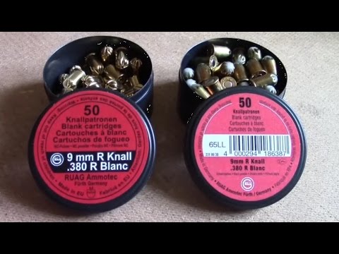 TEST 9mm SCHWARZPULVER MUNITION, viel Qualm, extremer Feuerstoss und sehr laut :-)